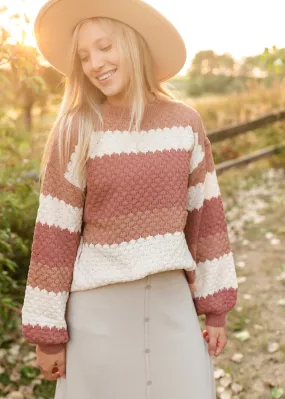 Striped Brown Colorblock Sweater