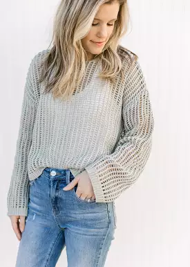 Sage Open Weave Blouse