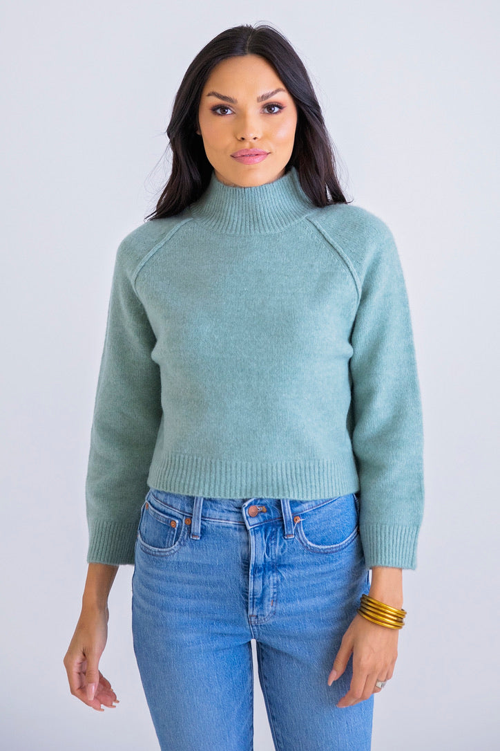 Sage Yarn Mock Sweater