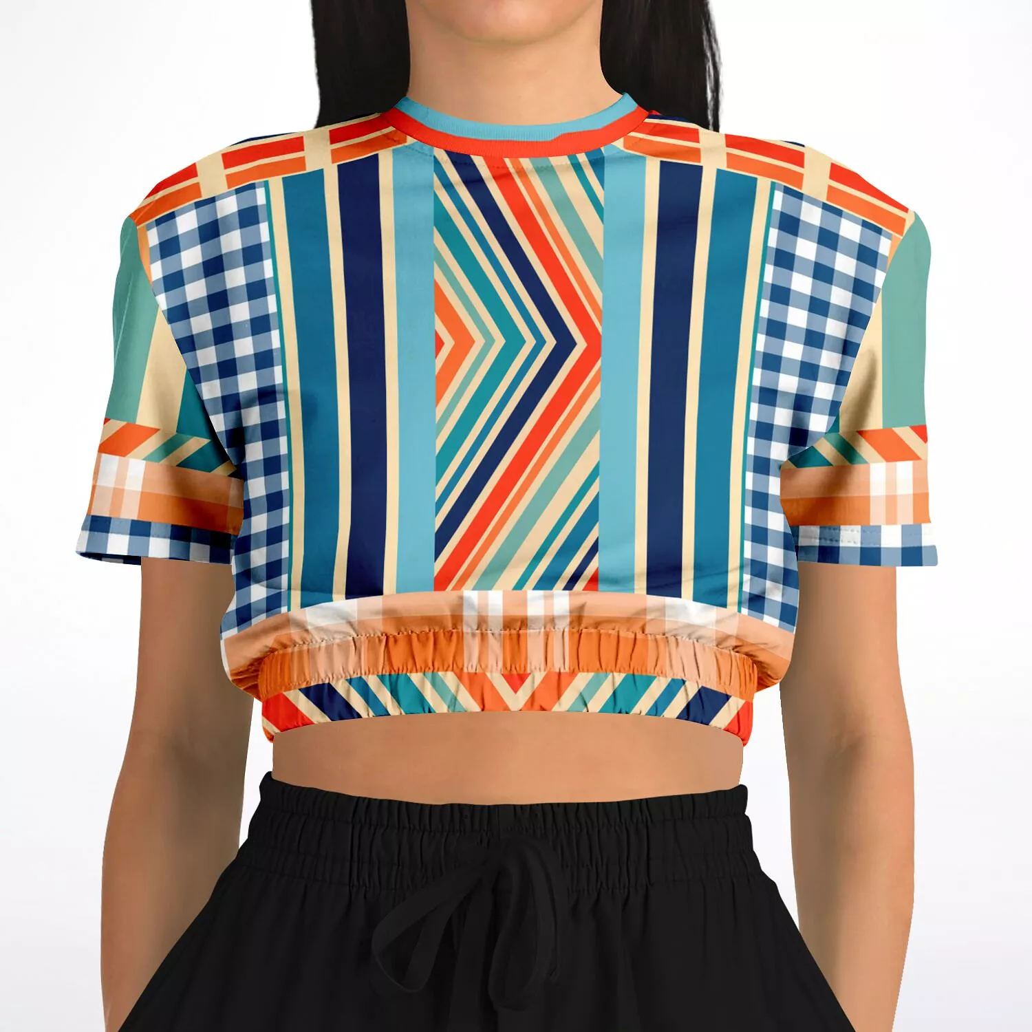 Salsa Short Sleeve Cropped Sweater - Eco-Poly Material