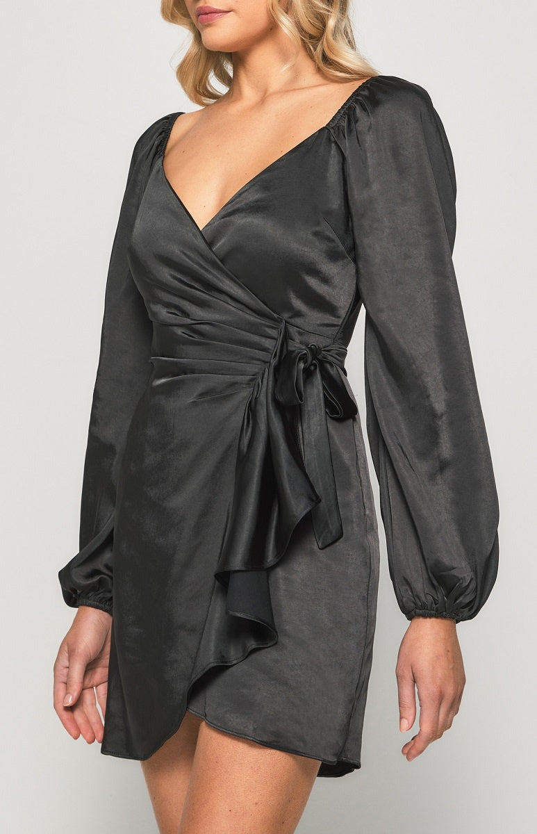 Satin wrap dress - $XX.XX