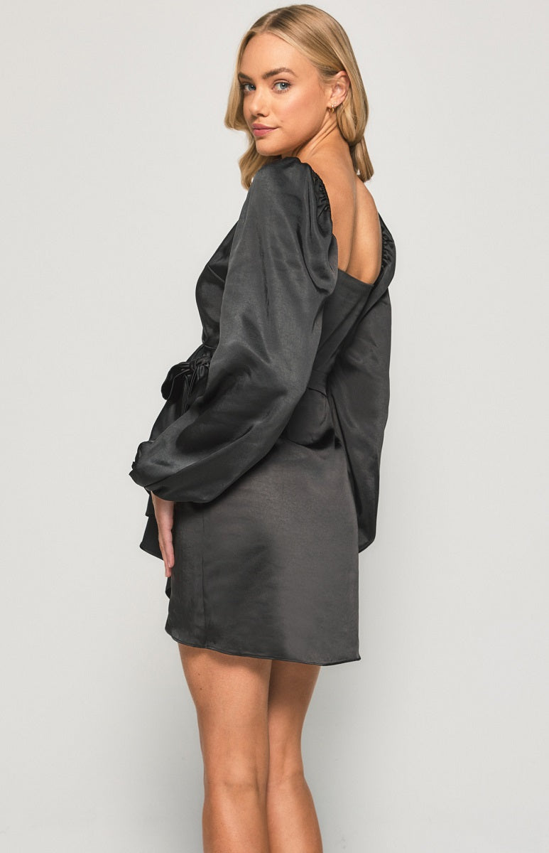 Satin wrap dress - $XX.XX