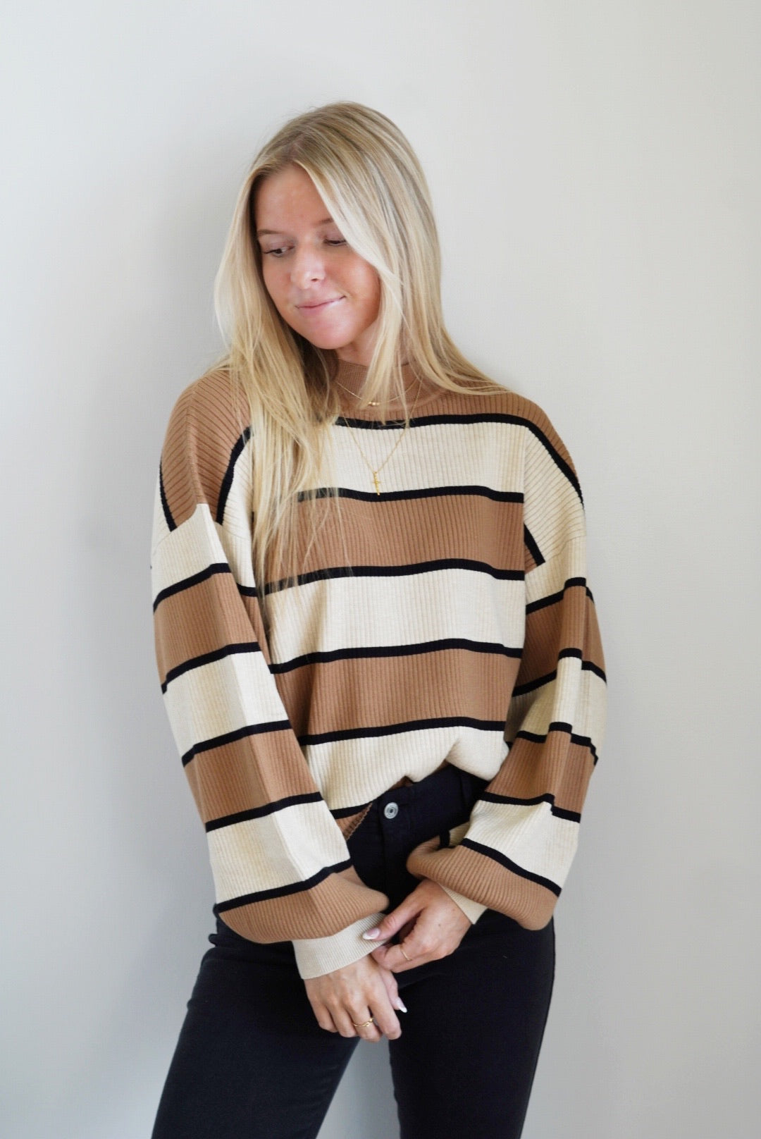 Savannah Striped Knit Sweater - Get trendy striped knit sweaters online.