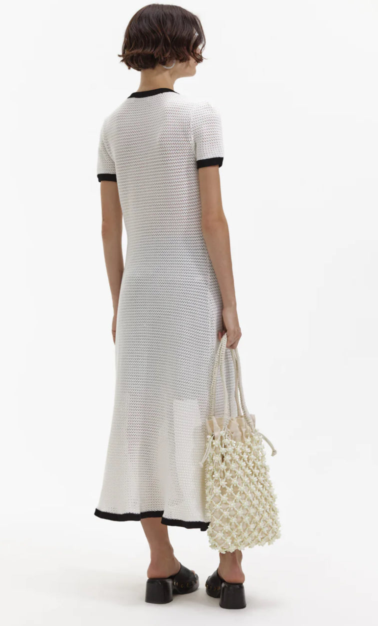 Self-portrait White Crochet Midi Dress