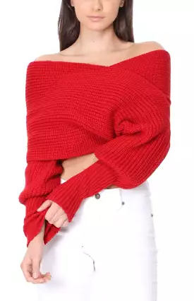 SEO optimized result: Bright cranberry red sweater