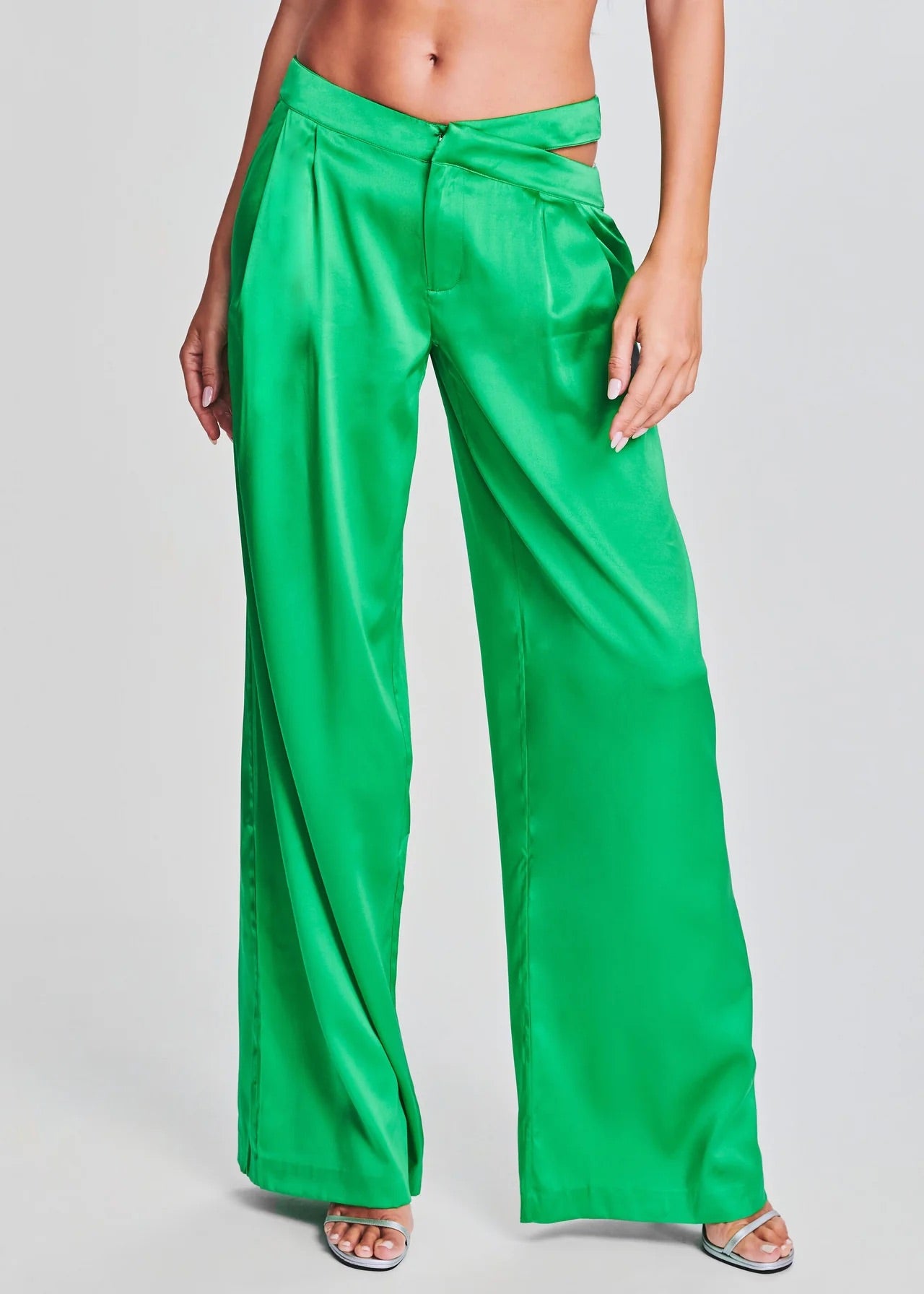 Ser.o.ya Zarri Silk Pant Kelly Green