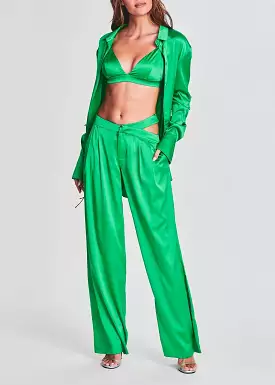 Ser.o.ya Zarri Silk Pant Kelly Green