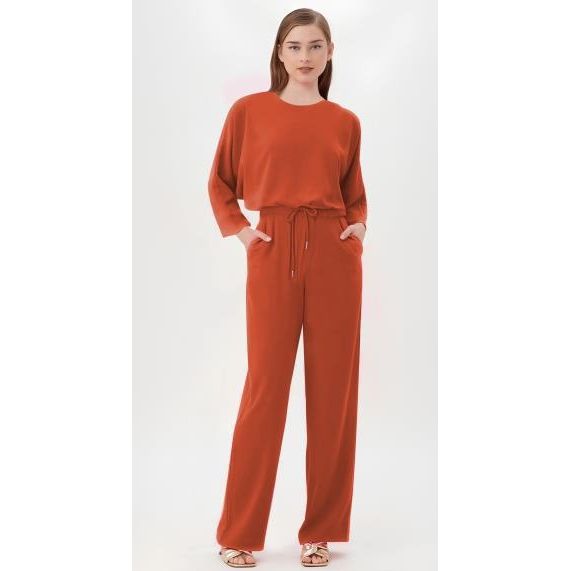 Sexy Round Neck Top and Loose Pant Outfit