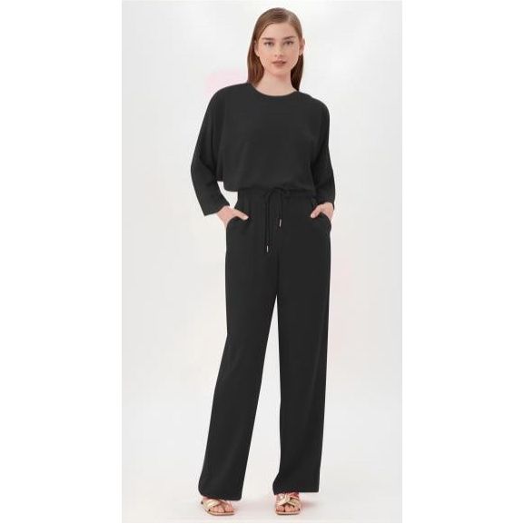 Sexy Round Neck Top and Loose Pant Outfit