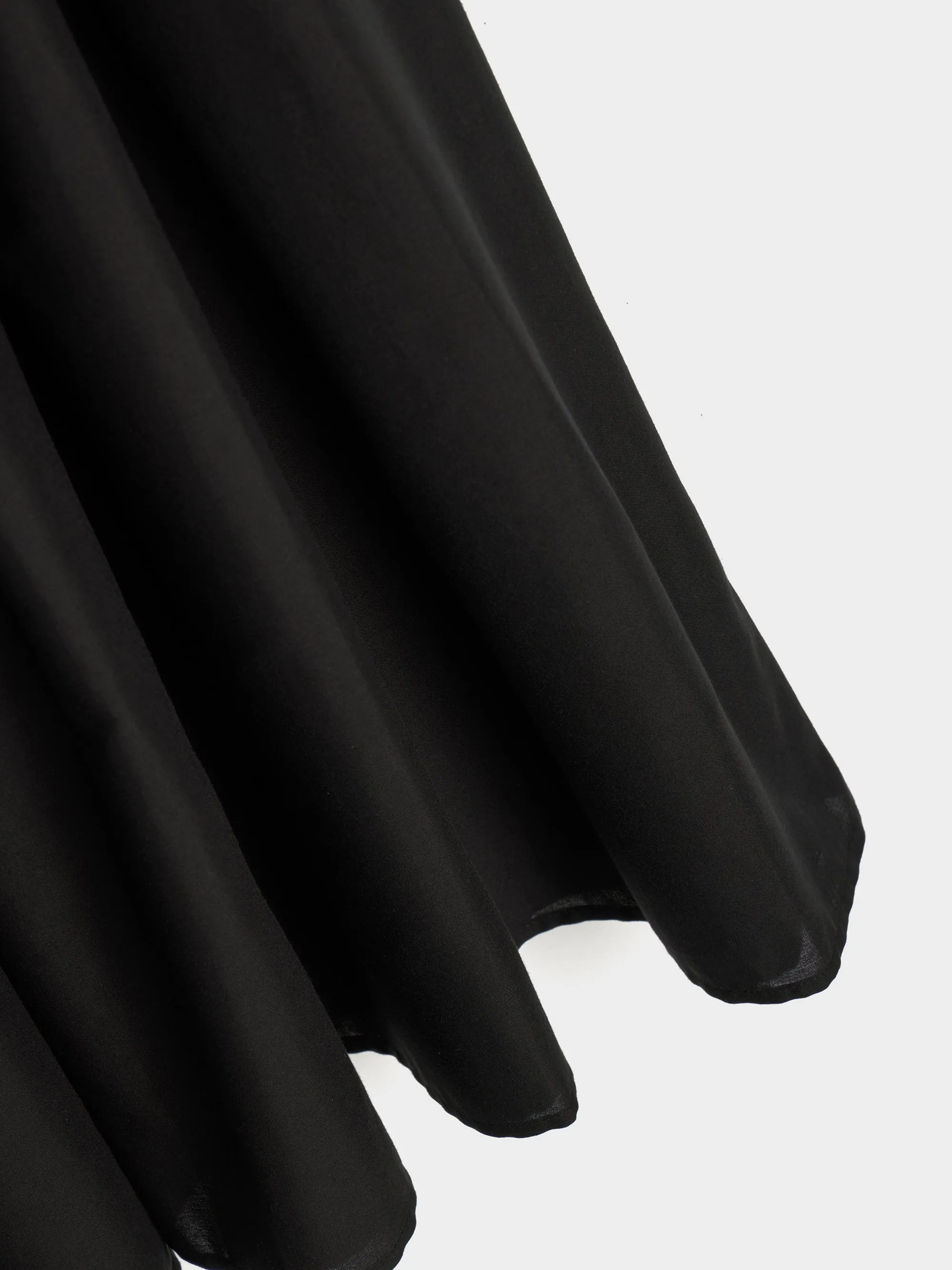 Black Long Shirring Dress