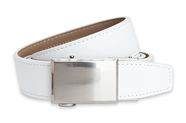 Shield V.3 White Belt with 1 3/8 Strap, Perfect for Formal Attire