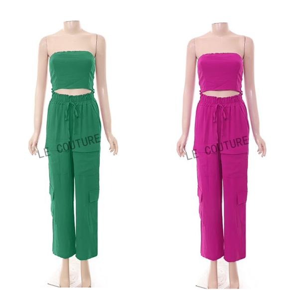 Sleeveless Crop Top and Pant Set - Result: Stylish Sleeveless Crop Top and Pant Set