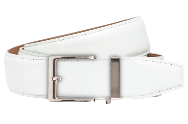 Smooth White Strap Dress Belt