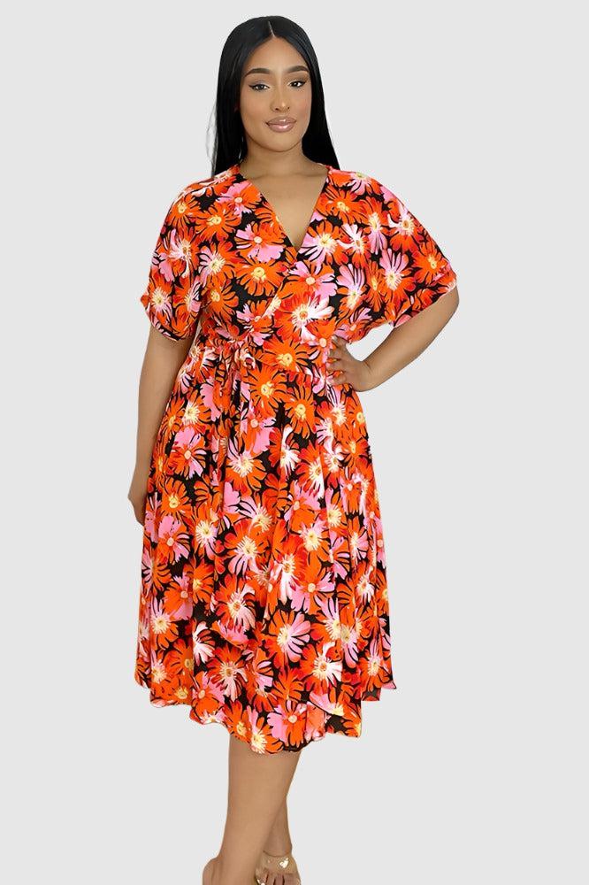 Spring Floral Midi Dress