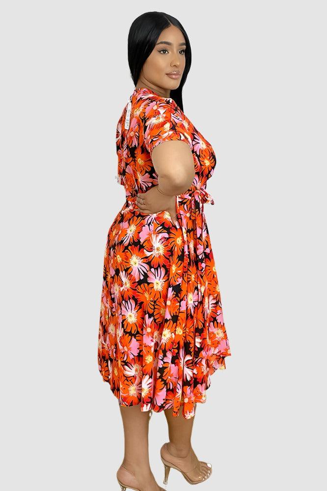 Spring Floral Midi Dress