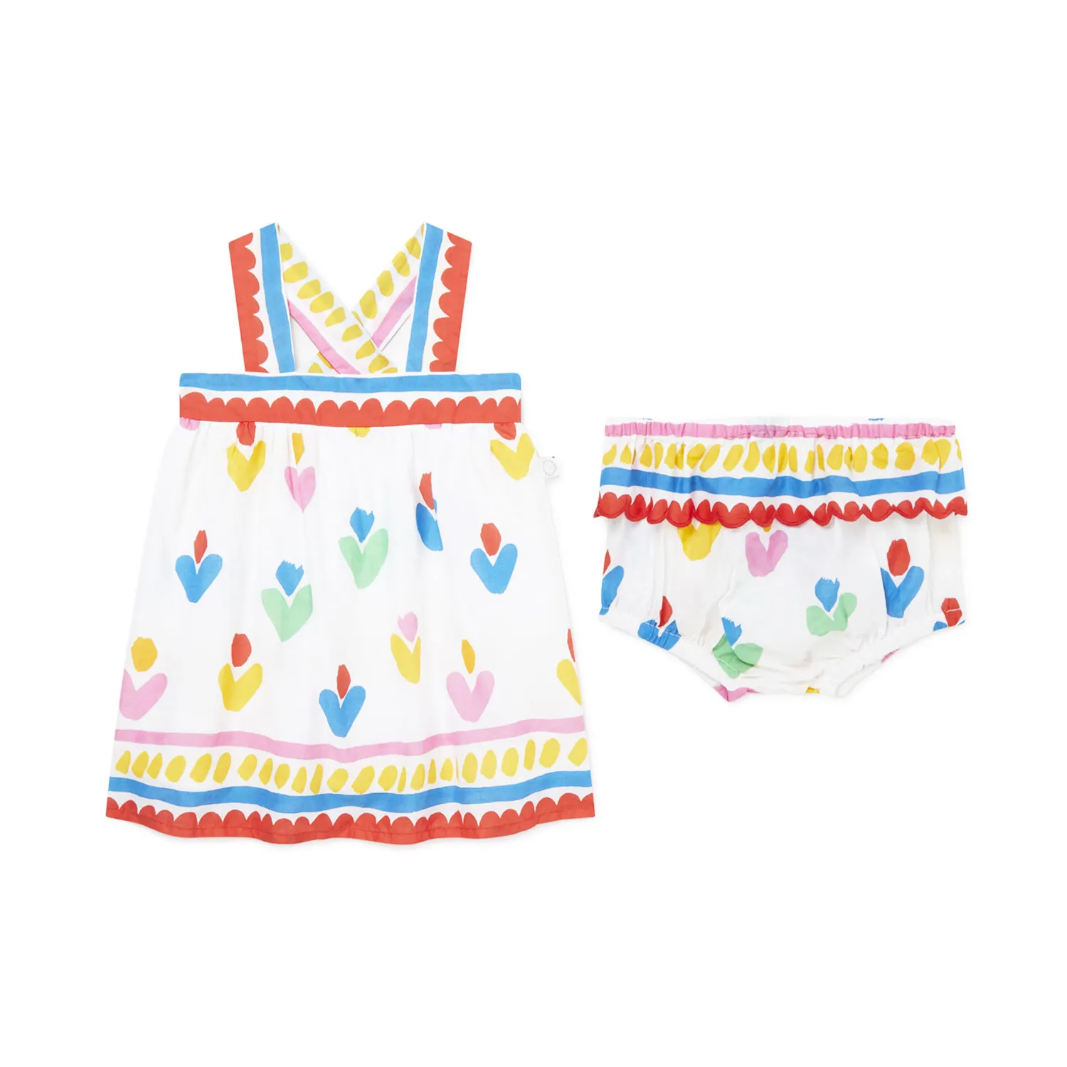 Baby Girl's White and Multicolored Dress by Stella McCartney