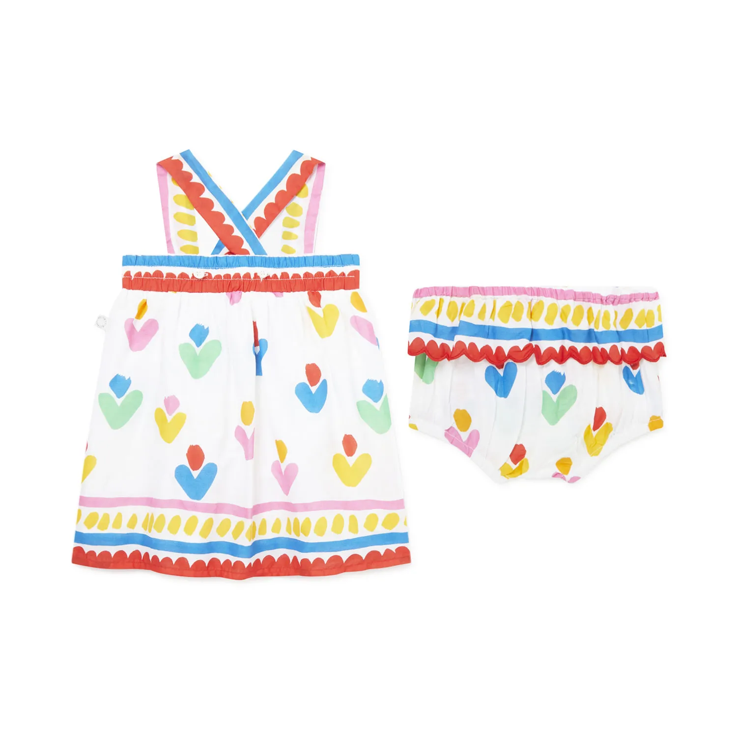 Baby Girl's White and Multicolored Dress by Stella McCartney