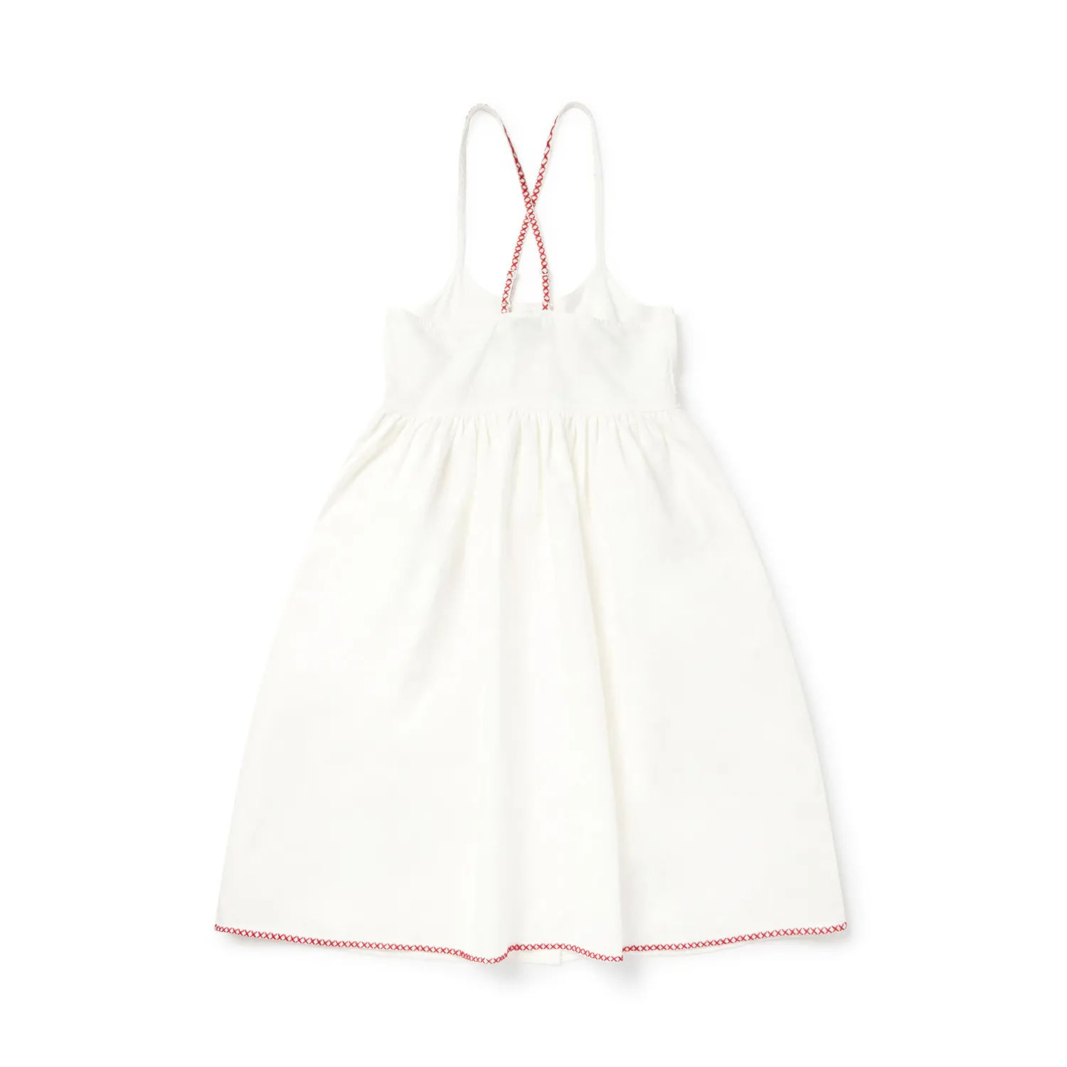 Girls' White Cream Dress with Embroidered Flowers by Stella McCartney