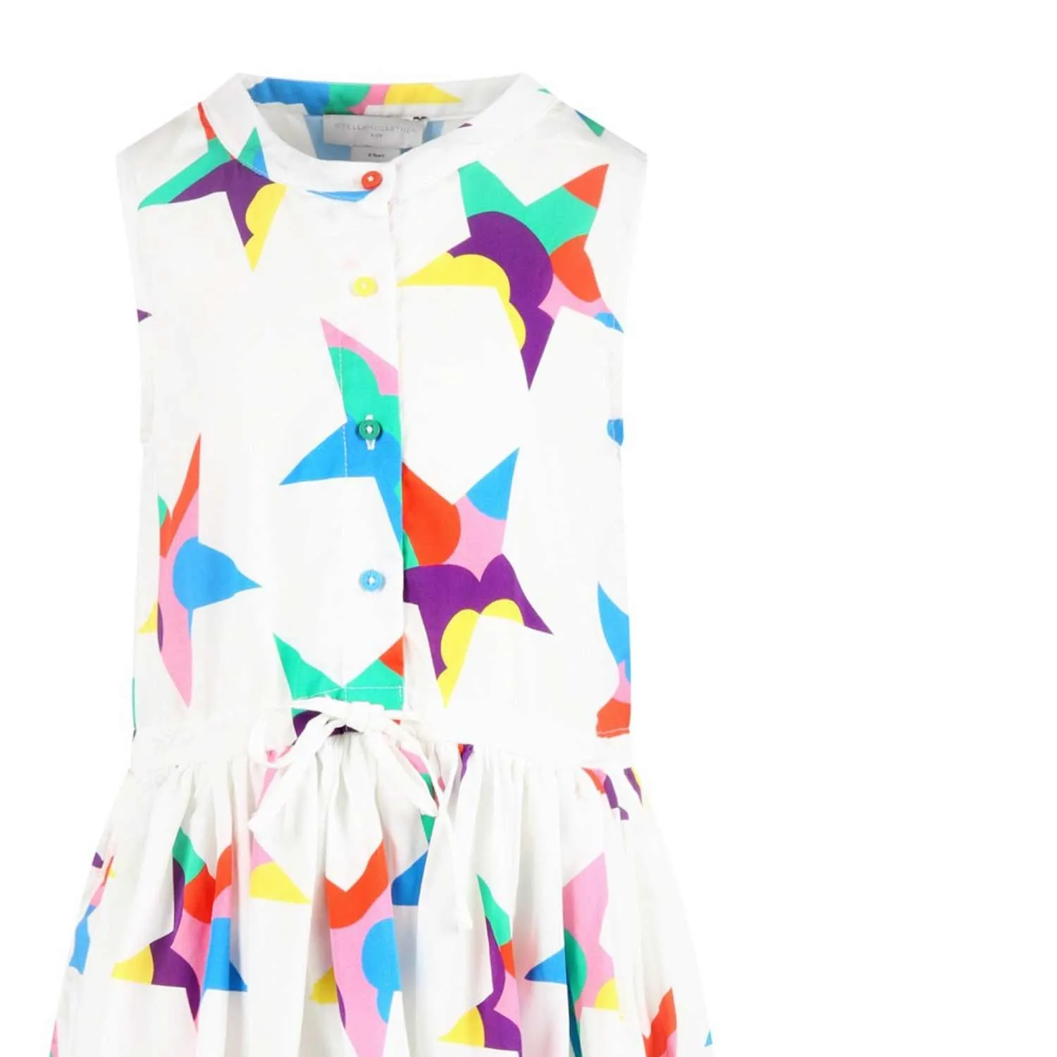 Stella Mccartney White Dress Multicolor Stars For Girls