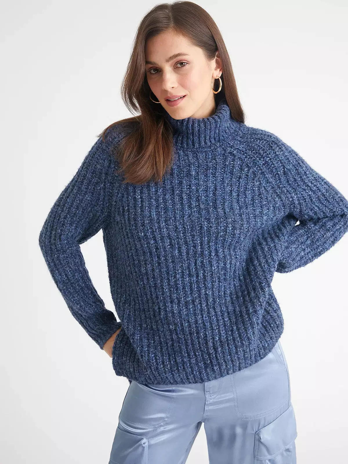 Stella Shaker Turtleneck Sweater indigo