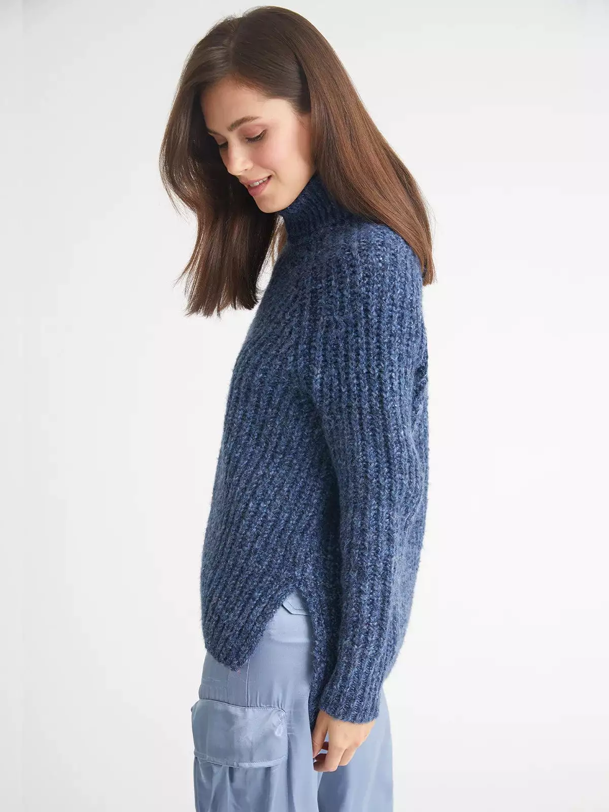 Stella Shaker Turtleneck Sweater indigo