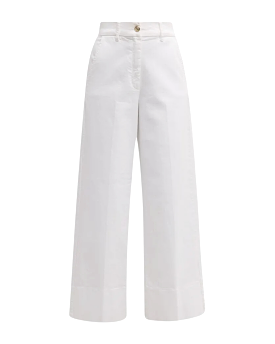 Stretch Cotton Pants - White