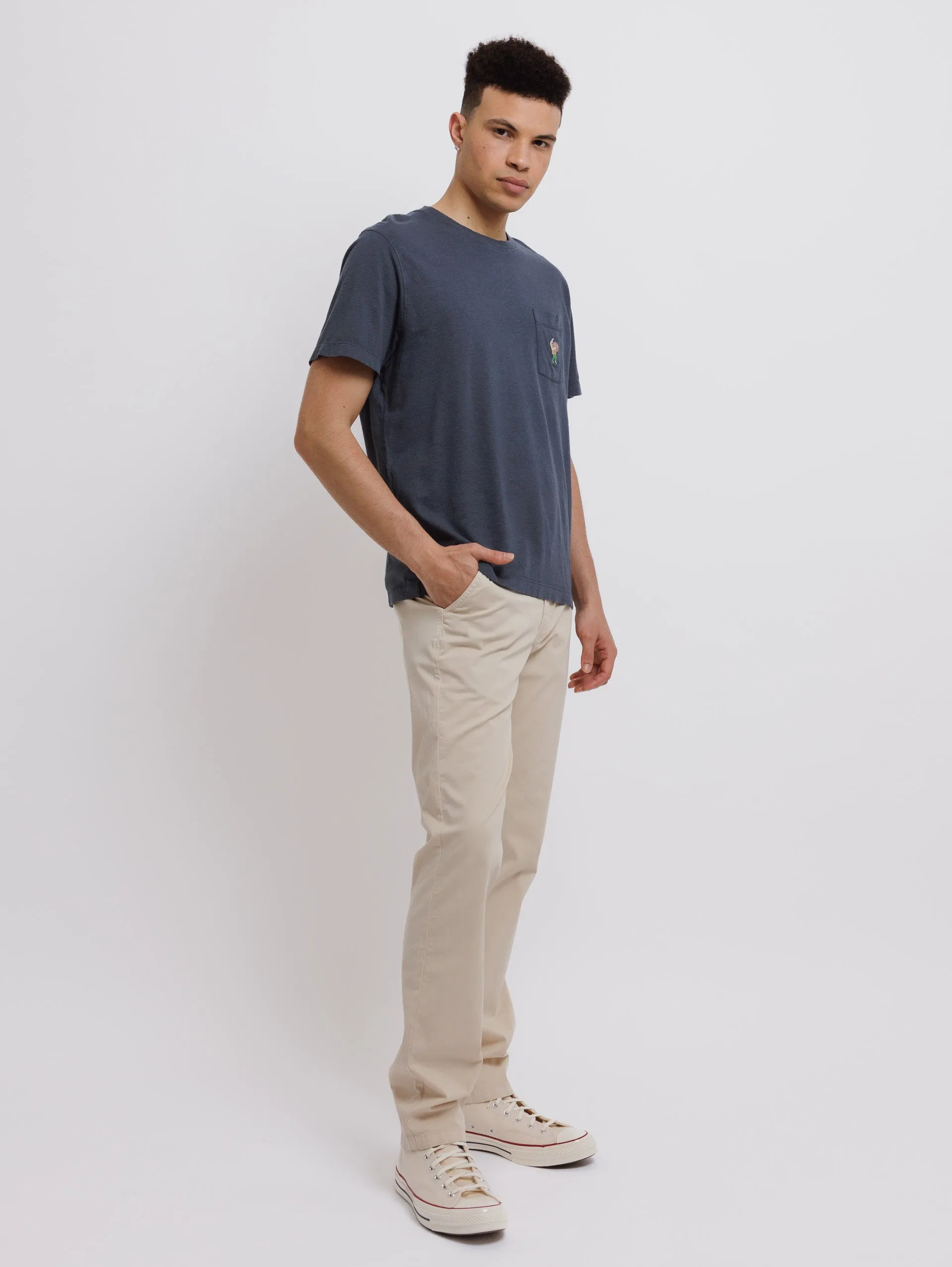 Beige Stretch Poplin Pant