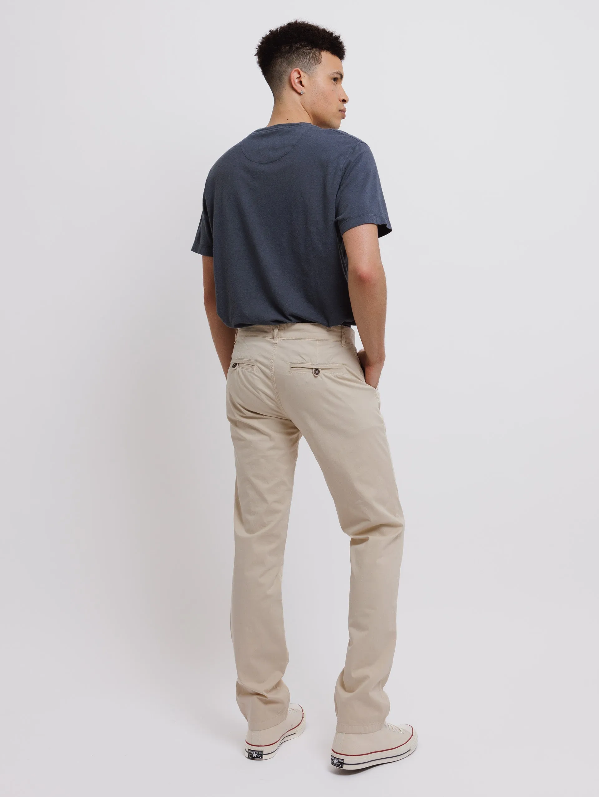 Beige Stretch Poplin Pant