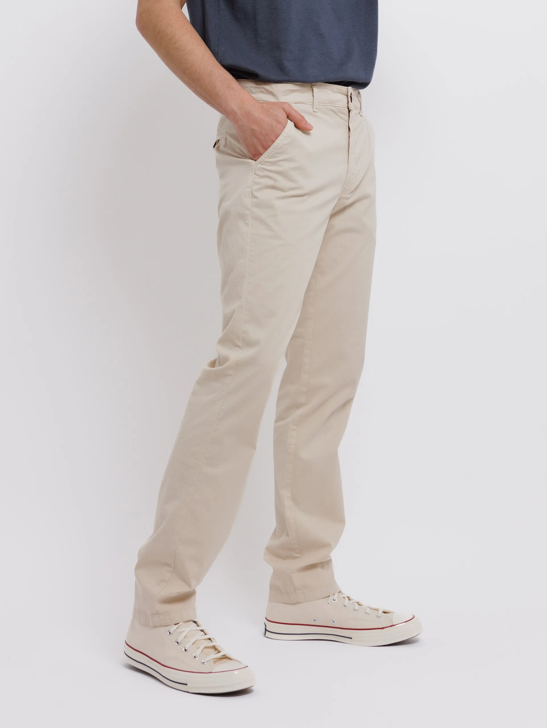 Beige Stretch Poplin Pant