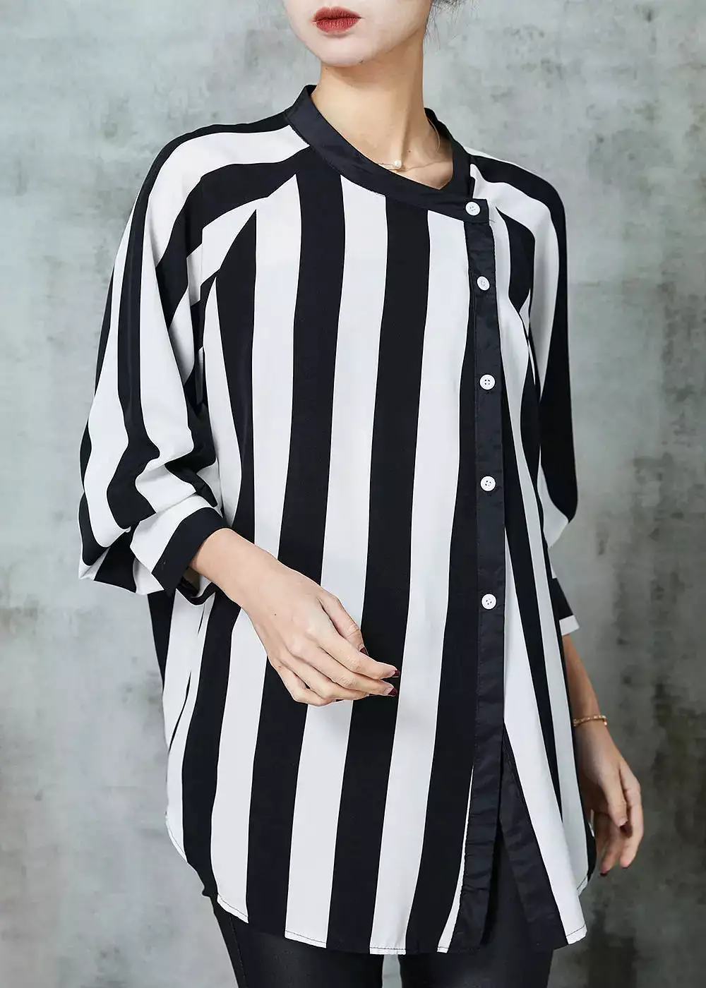 Striped Chiffon Top Spring JK1067