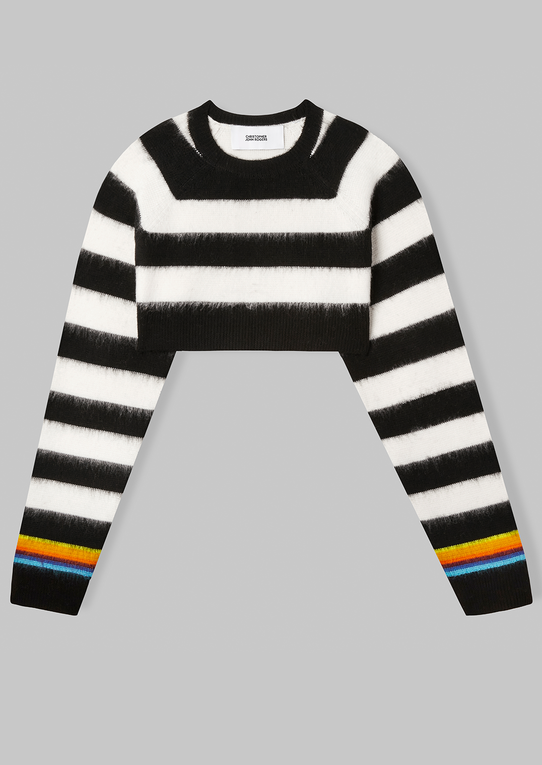 Striped cropped sweater.