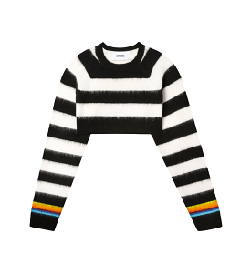 Striped cropped sweater.