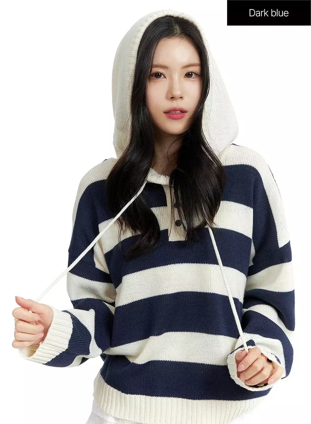 Striped Hooded Sweater - OF408