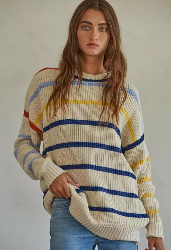 Striped Sweater - Natural Multi