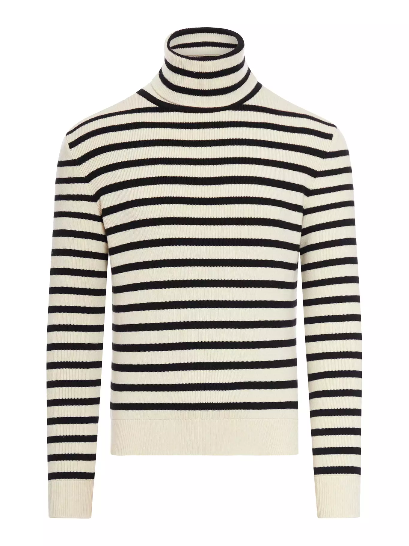 Striped turtle neck sweater black and white