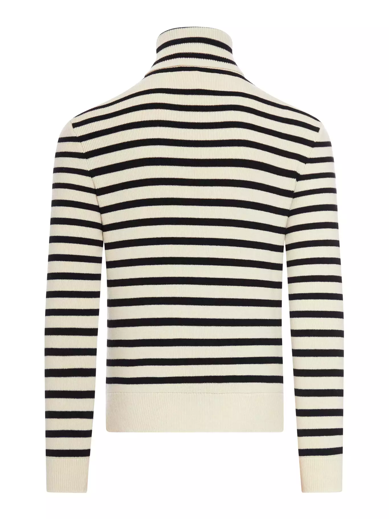 Striped turtle neck sweater black and white