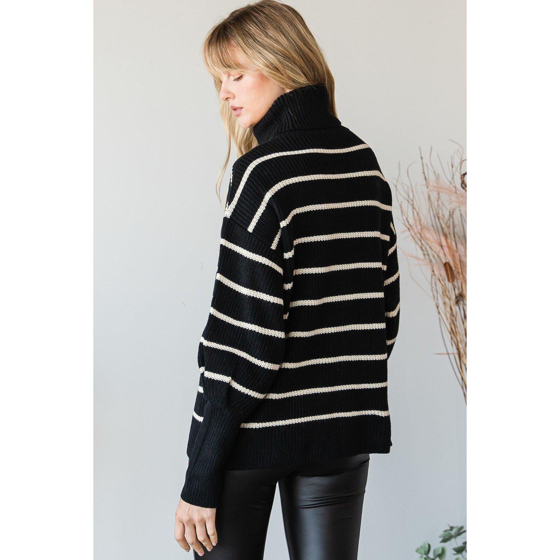 Striped Turtle Neck Sweater