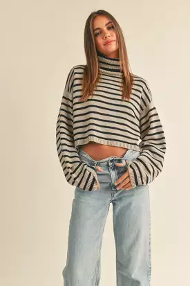 Striped Turtleneck Sweater