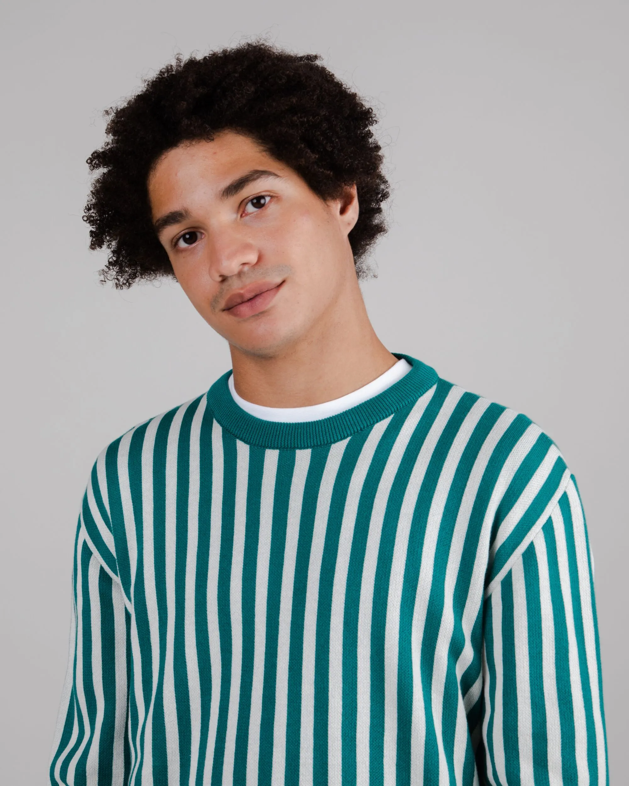 Stripes Green Cotton Sweater