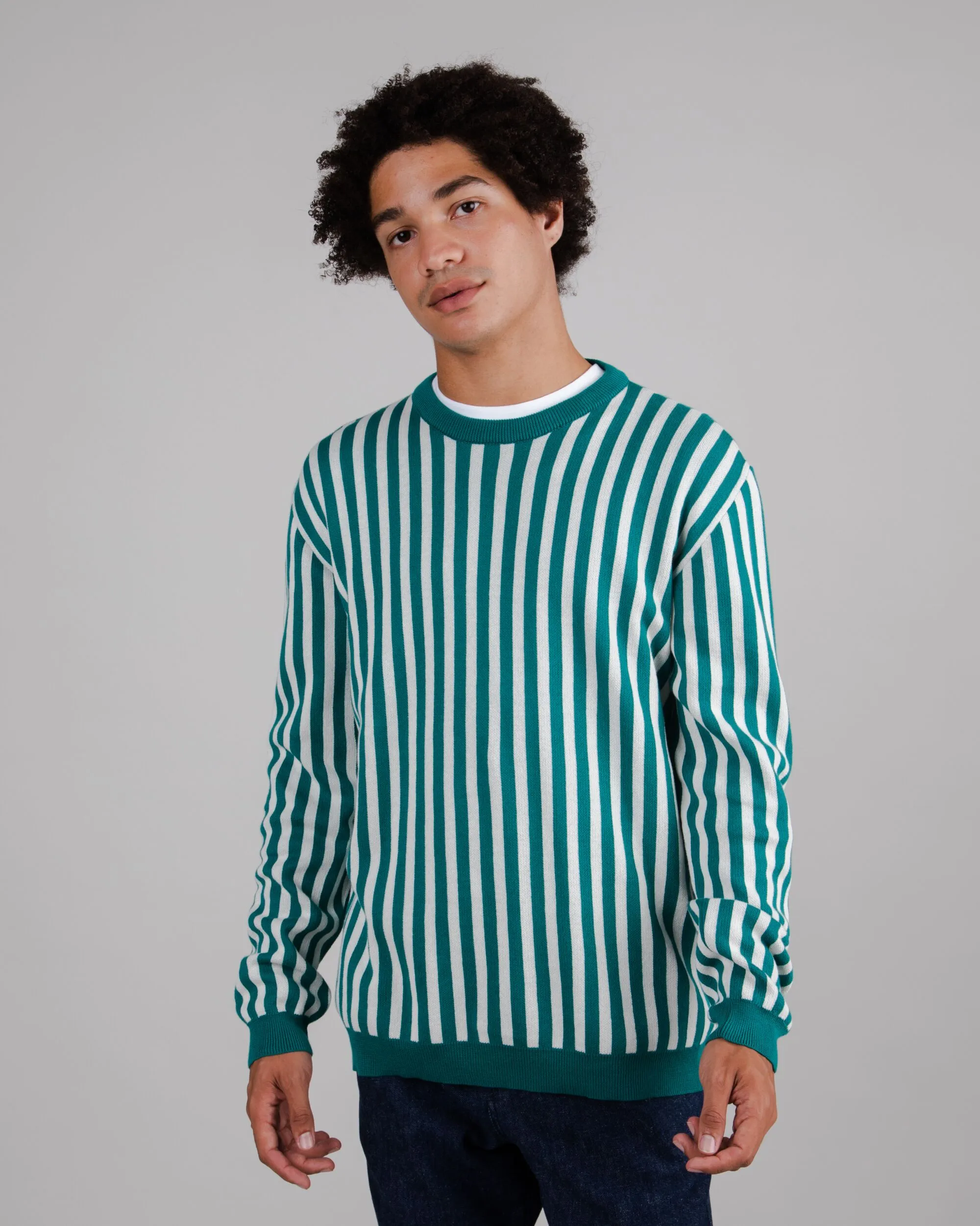 Stripes Green Cotton Sweater