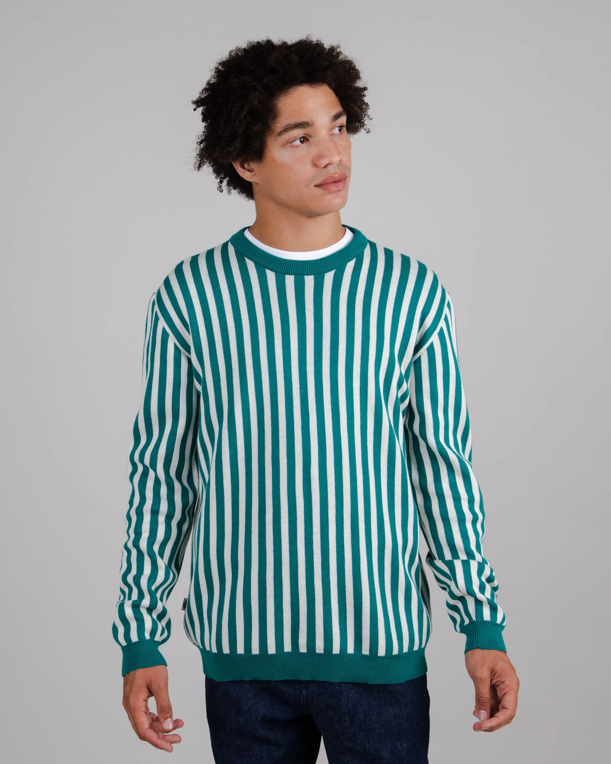 Stripes Green Cotton Sweater