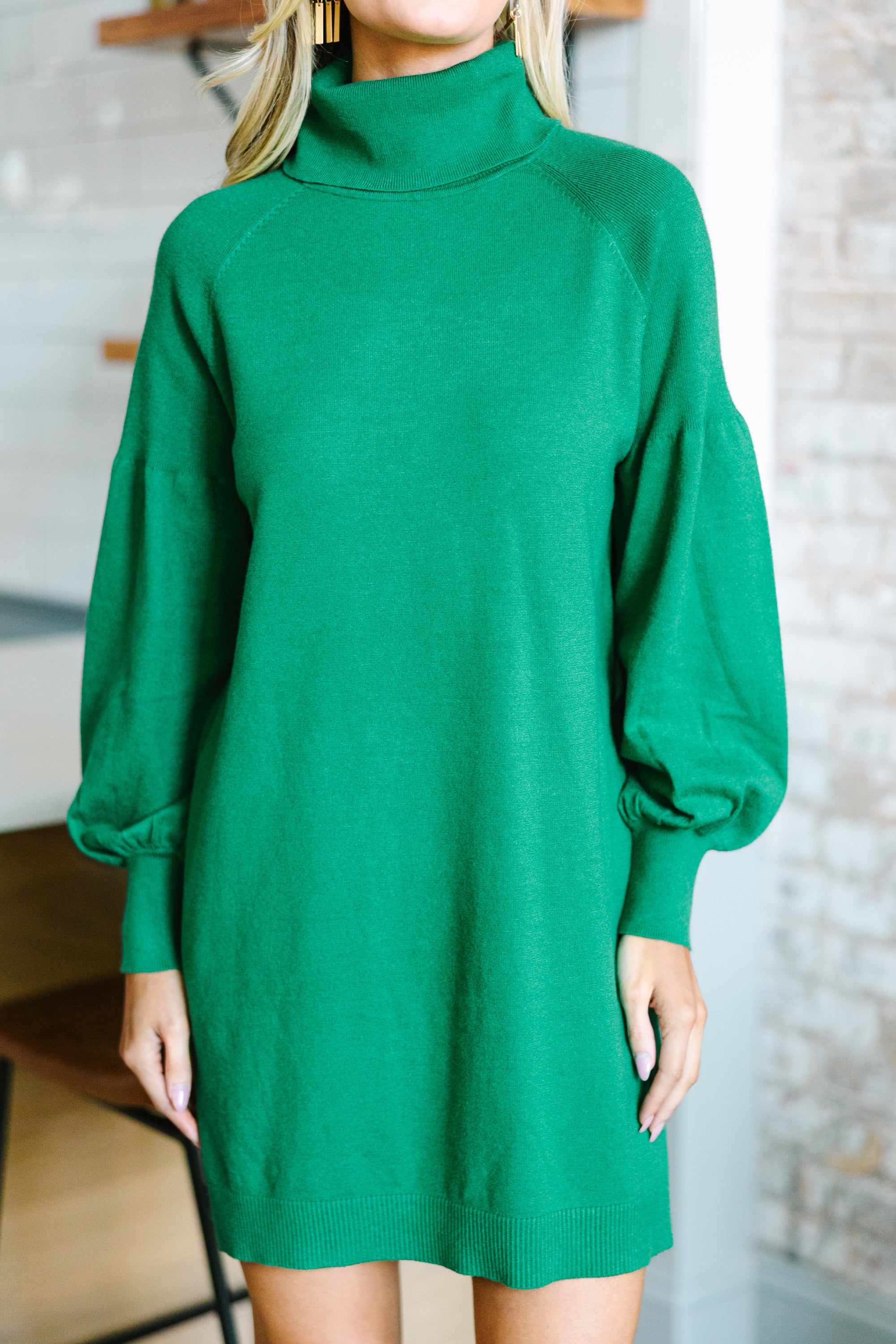 Stylish Kelly Green Sweater Dress - Perfect for Any Occasion