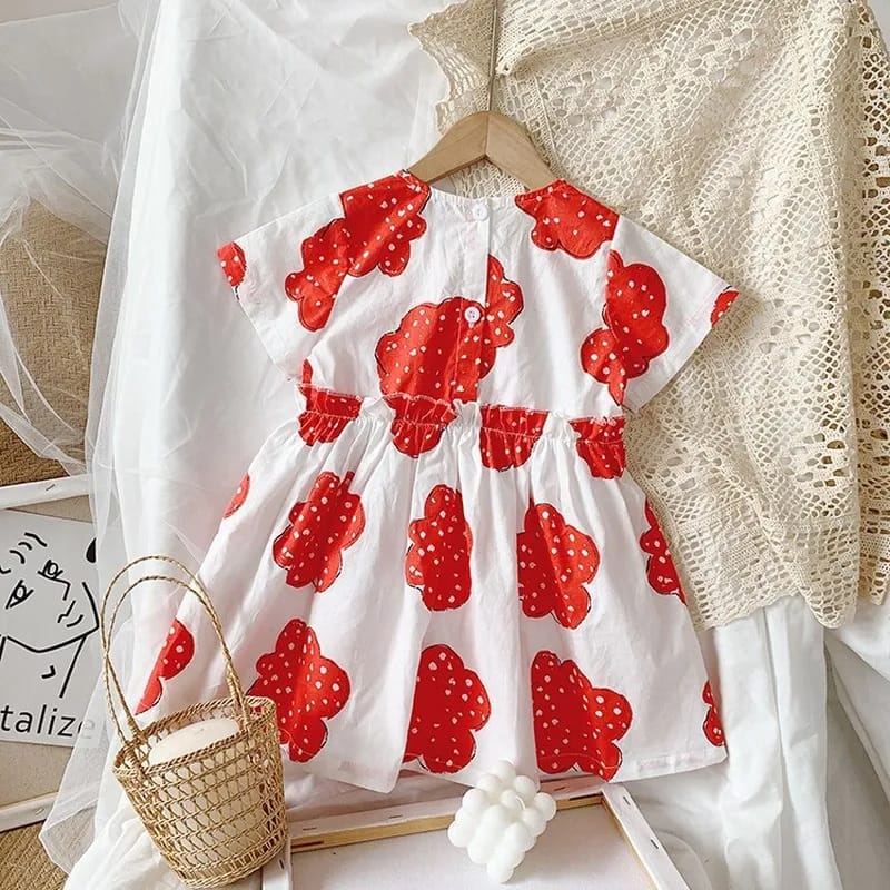 Summer Baby Princess Dress with Cloud Pattern Printing for Girls 1-2 Years (X1999582)