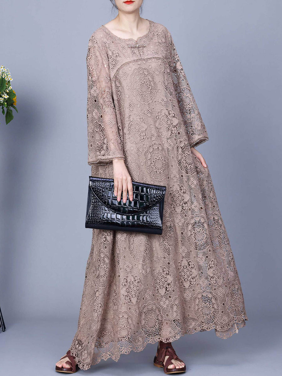 Summer lace maxi dress for women KL1017