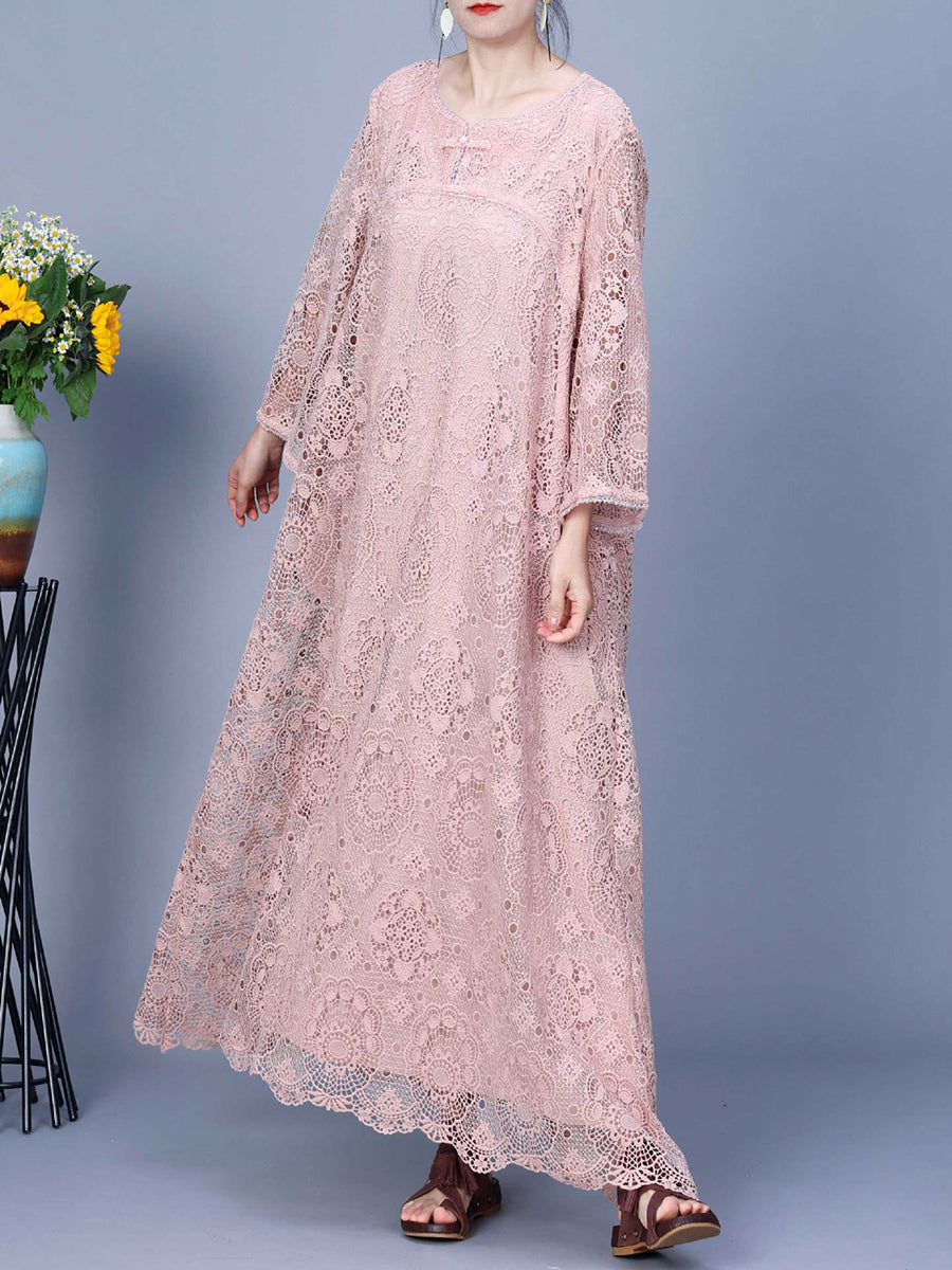 Summer lace maxi dress for women KL1017