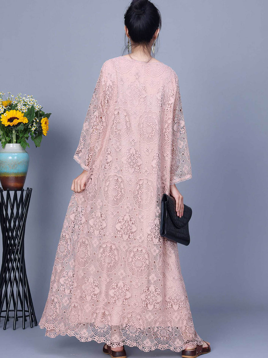 Summer lace maxi dress for women KL1017