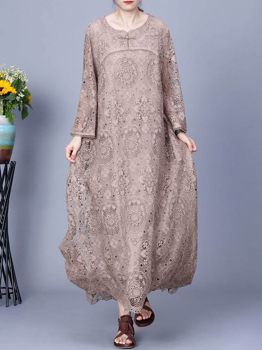 Summer lace maxi dress for women KL1017