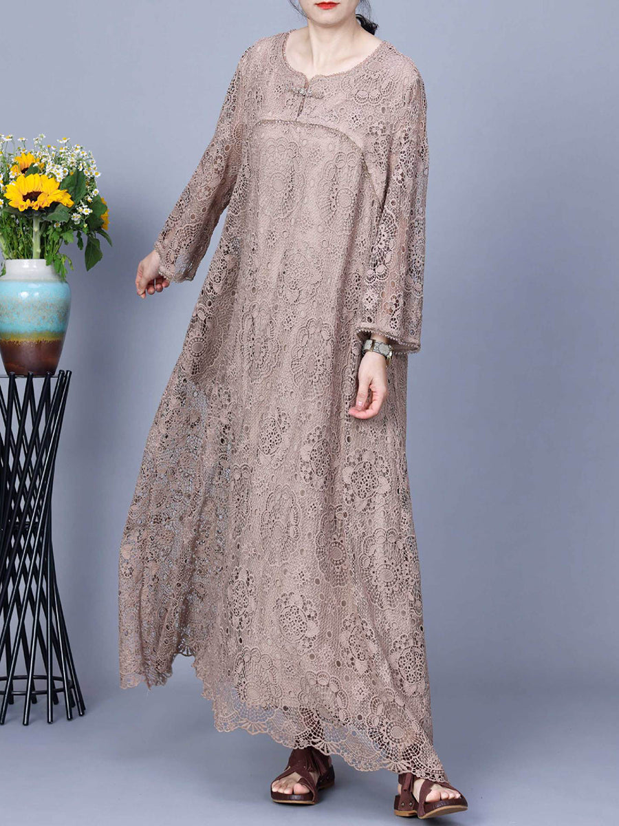 Summer lace maxi dress for women KL1017