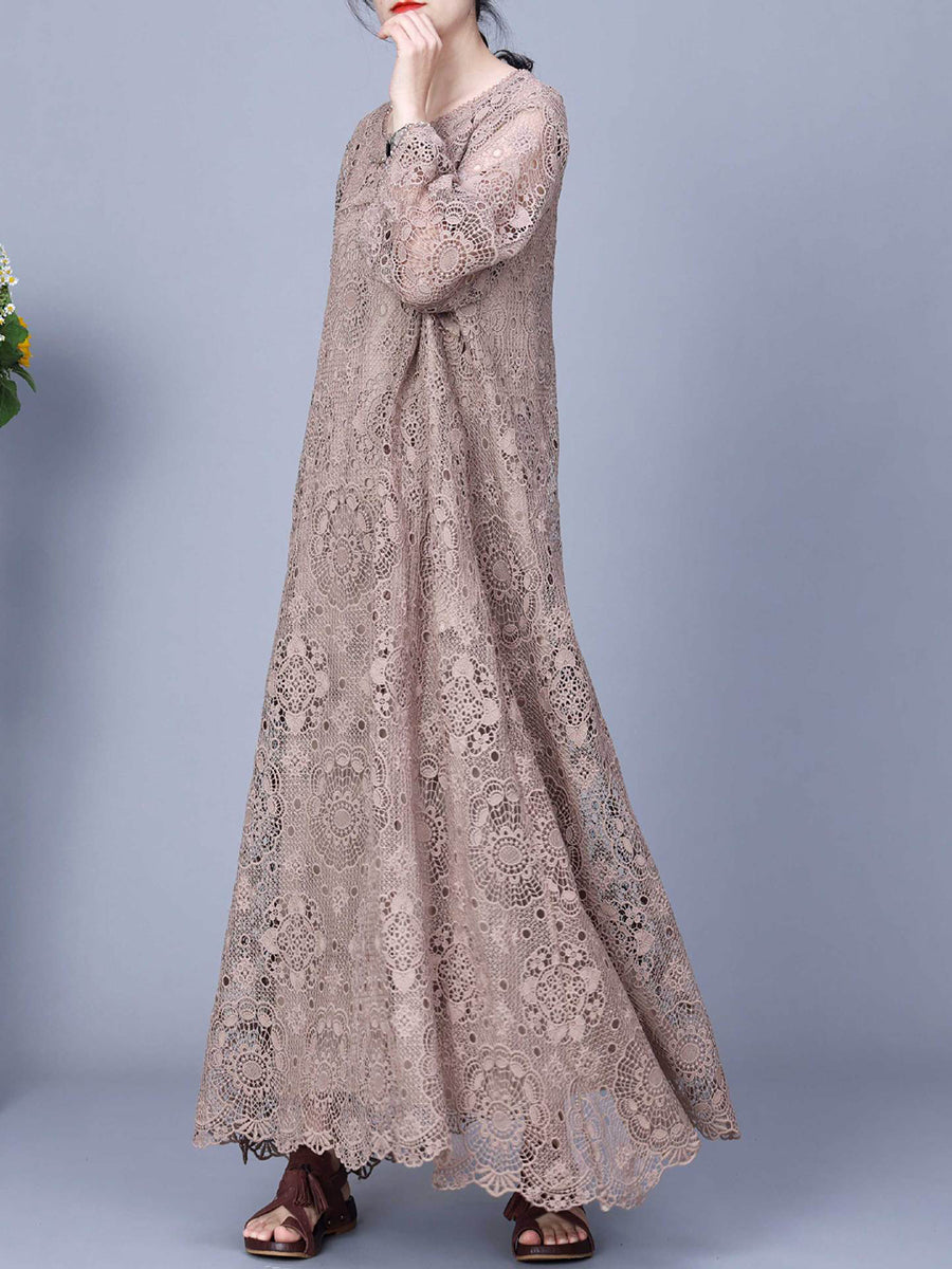 Summer lace maxi dress for women KL1017