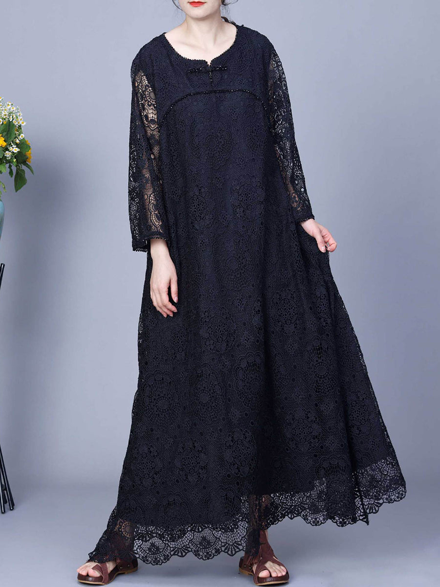 Summer lace maxi dress for women KL1017